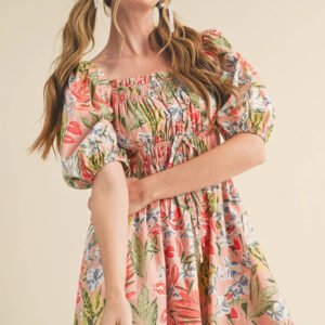 Apricot Floral Maxi Dress