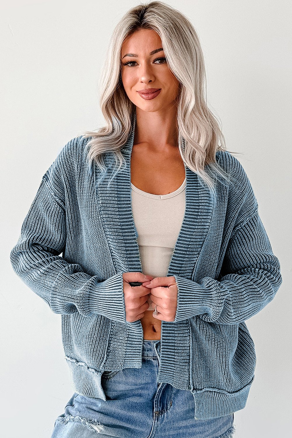 Evergreen Mineral Wash Cardigan - Image 3