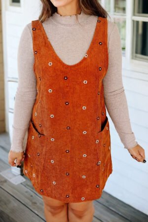 Daisy Chain Corduroy Overall Dress
