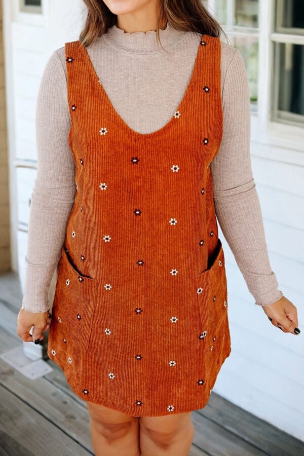 Daisy Chain Corduroy Overall Dress