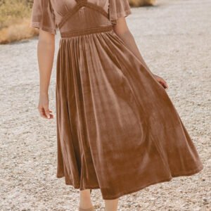 Chestnut Velvet Maxi Dress