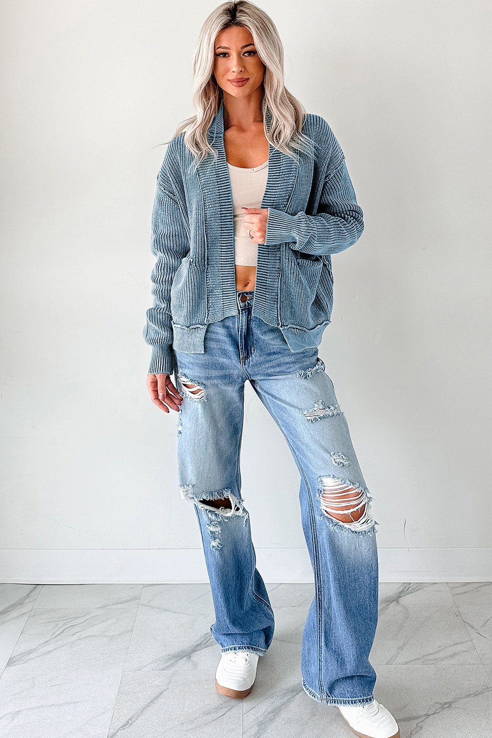 Evergreen Mineral Wash Cardigan - Image 9