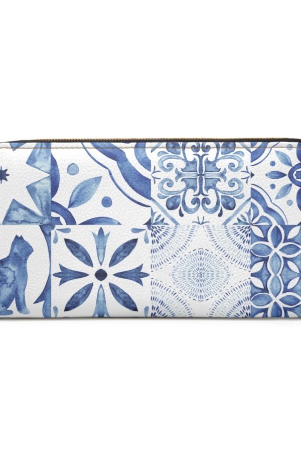 Blue Tile Zipper Wallet