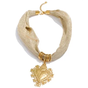 Gilded Sacred Heart Necklace