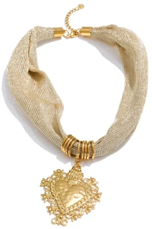 Gilded Sacred Heart Necklace