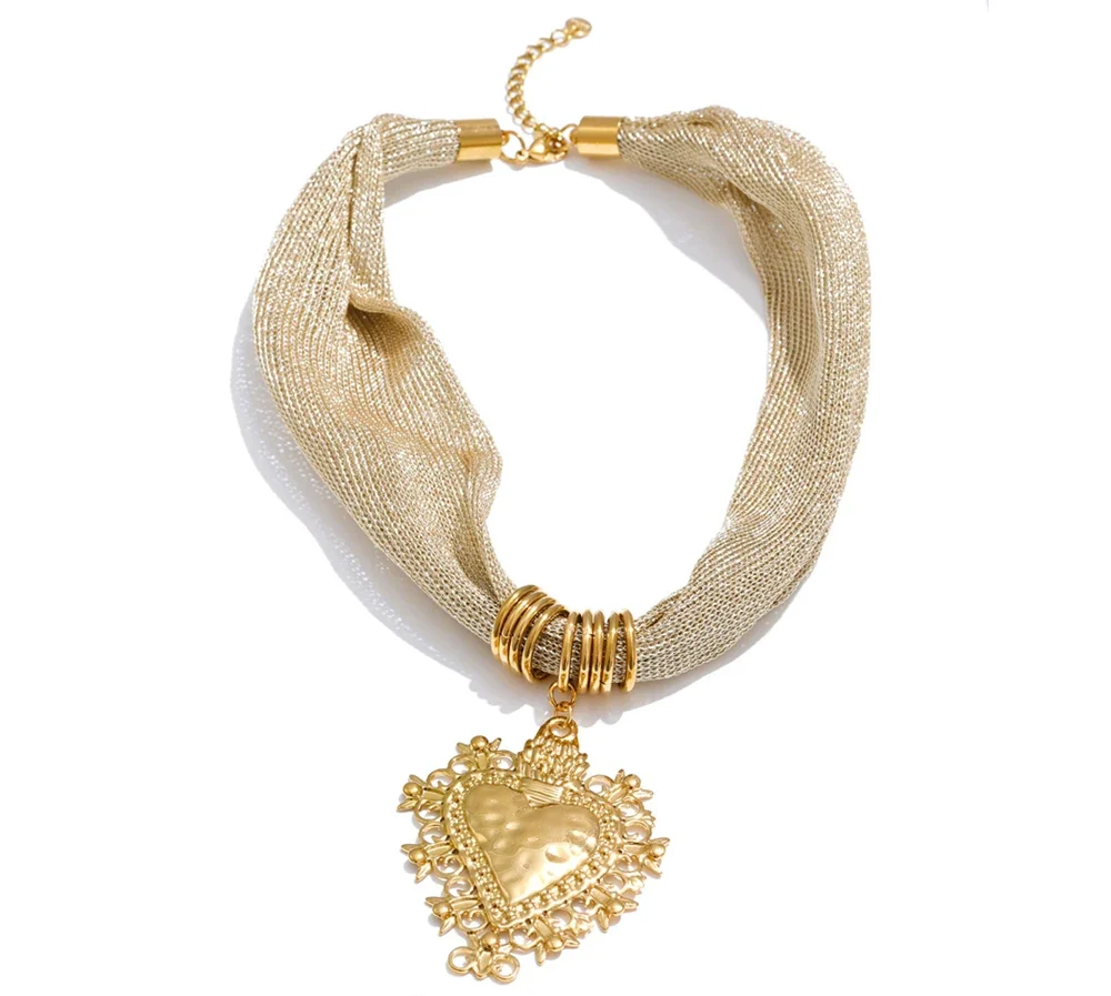 Gilded Sacred Heart Necklace