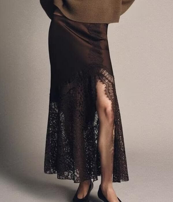 Lace and Satin Skirt