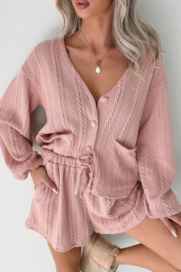 Spring Cardigan Shorts Set