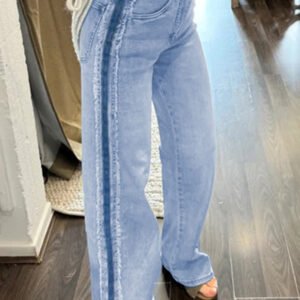 Frayed Side Panel Jeans