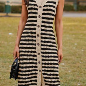 Fine Line Pencil Midi Sweater Dress
