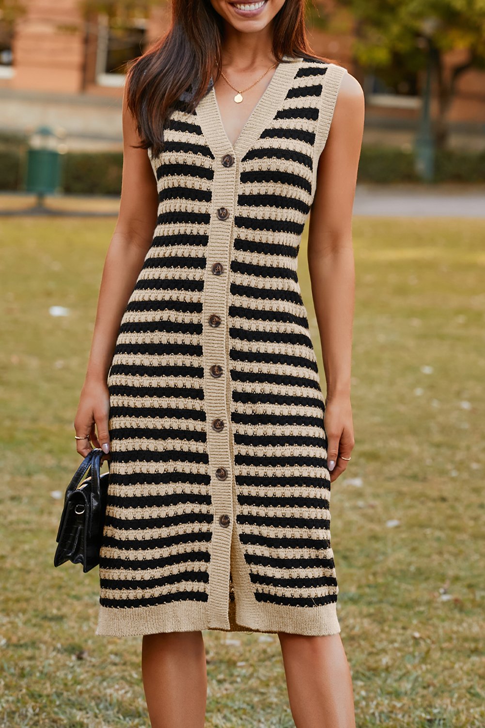 Fine Line Pencil Midi Sweater Dress