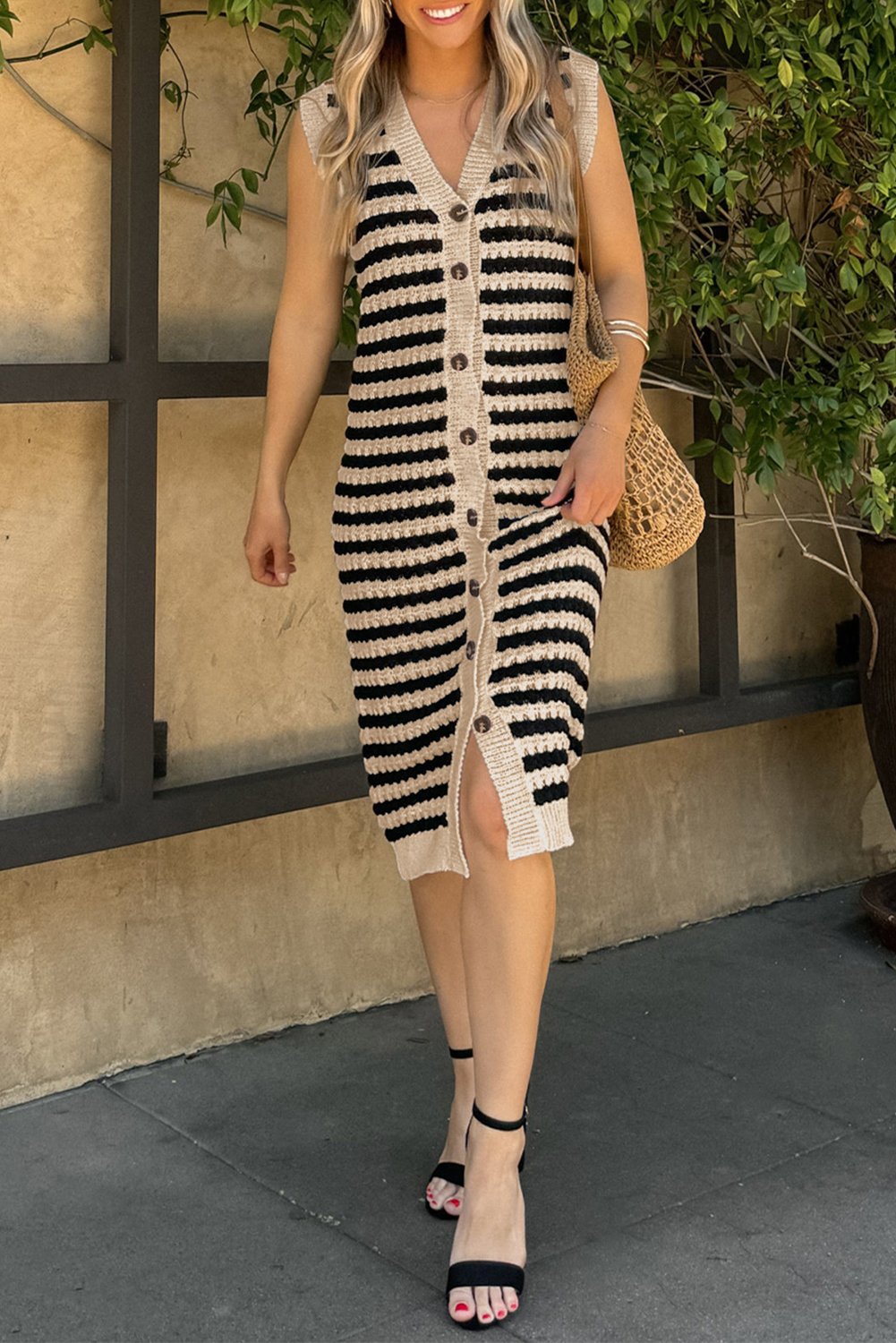 Fine Line Pencil Midi Sweater Dress - Image 6