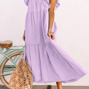 Ruffled Flutter Maxi Dress