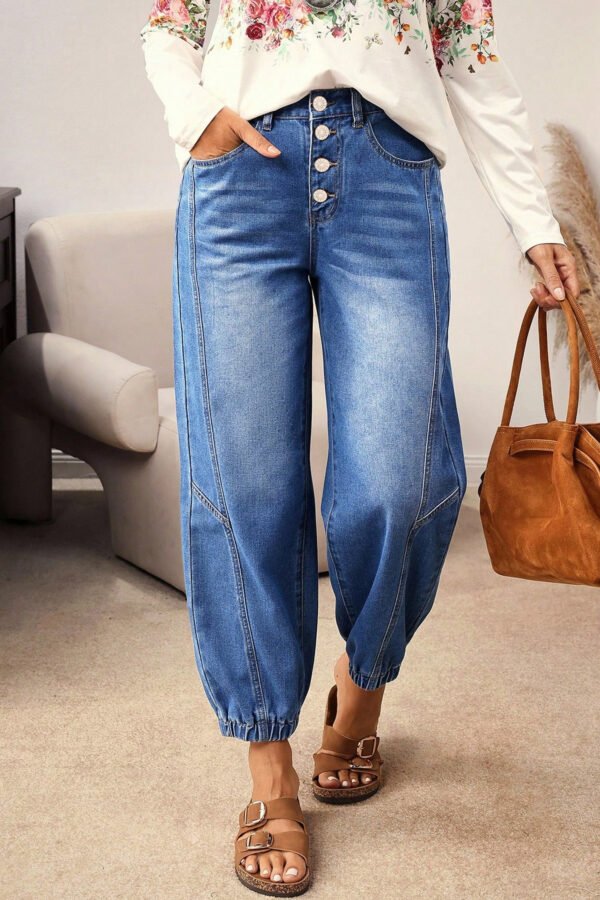 4 Buttons Tapered Jeans