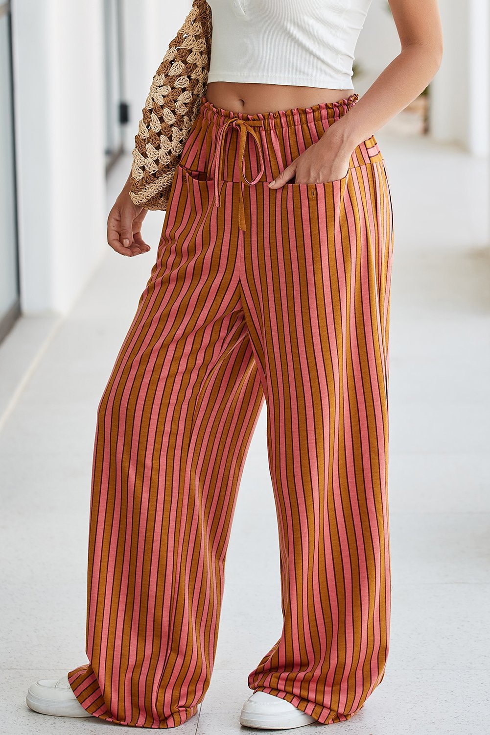 Stripe Wide Leg Pants - Image 10