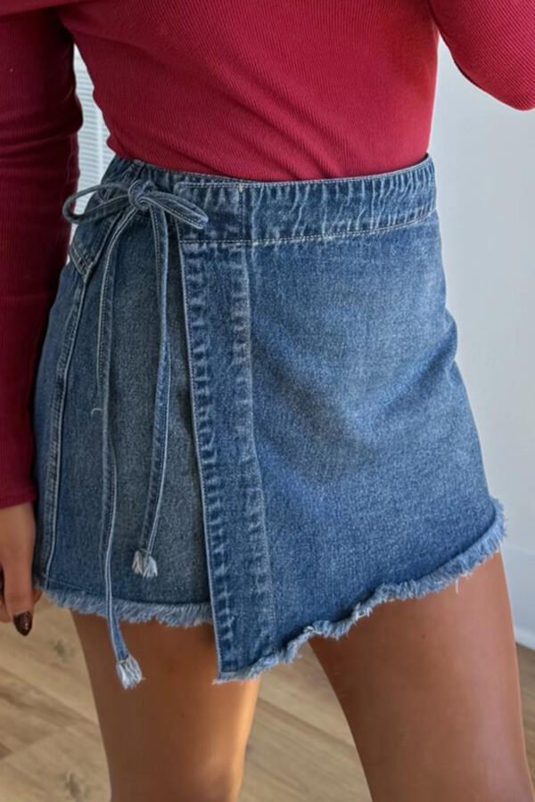 Denim Wrap Skort