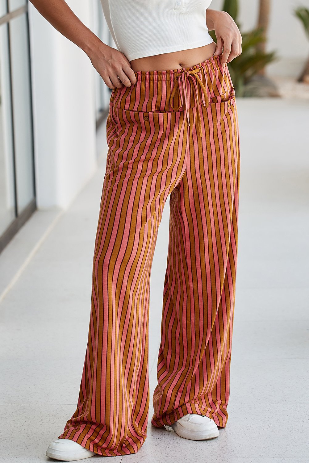 Stripe Wide Leg Pants - Image 7