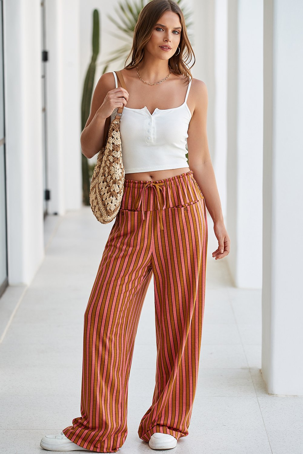 Stripe Wide Leg Pants - Image 6