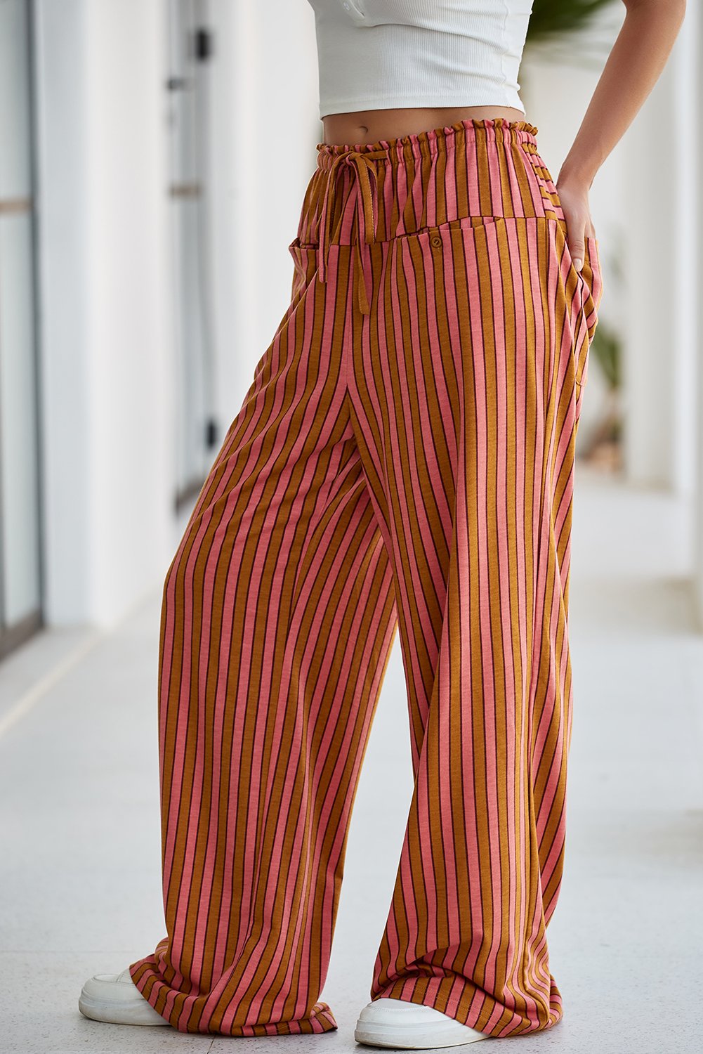 Stripe Wide Leg Pants - Image 5