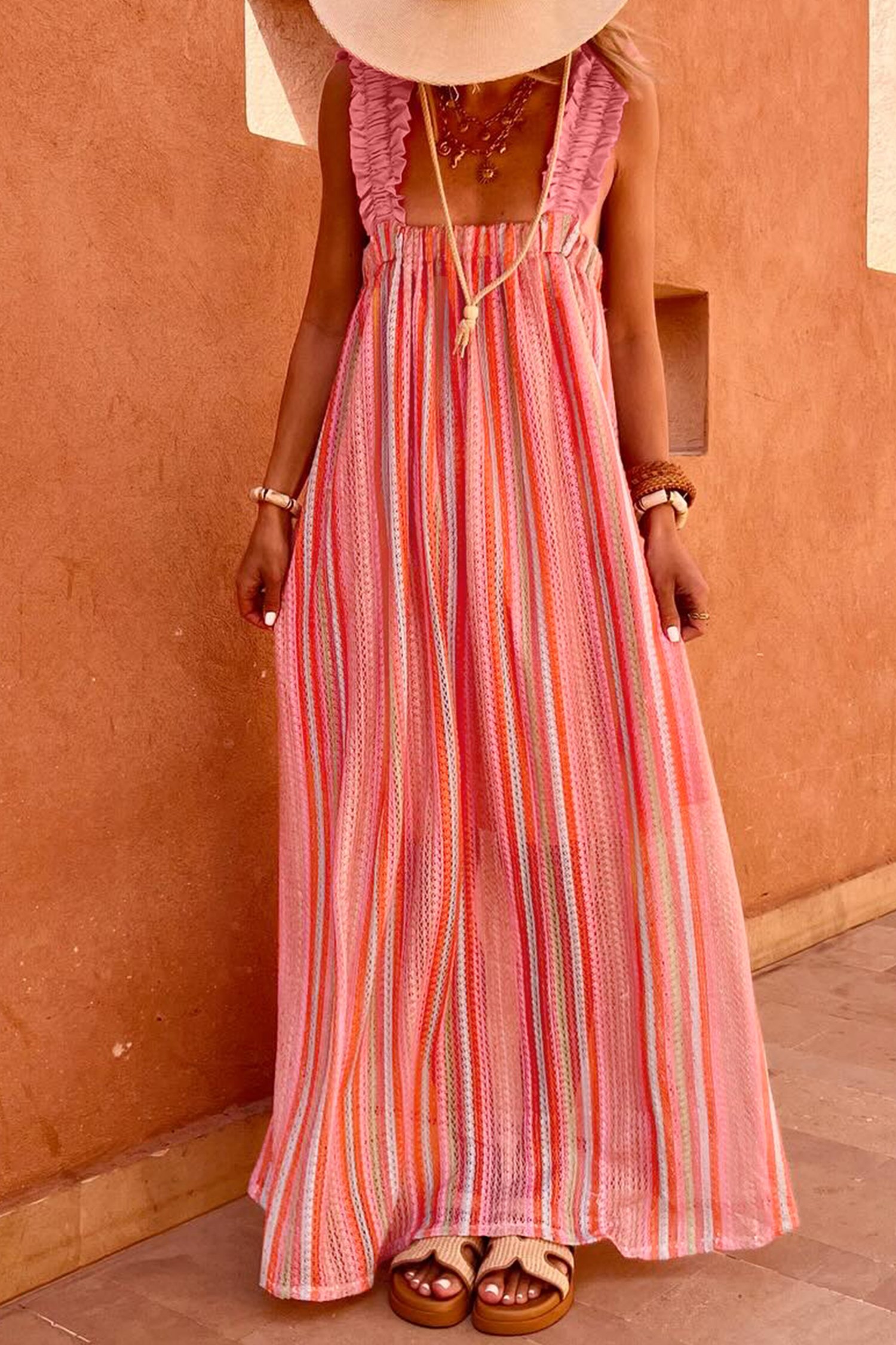Sunset Ruffle Maxi Dress