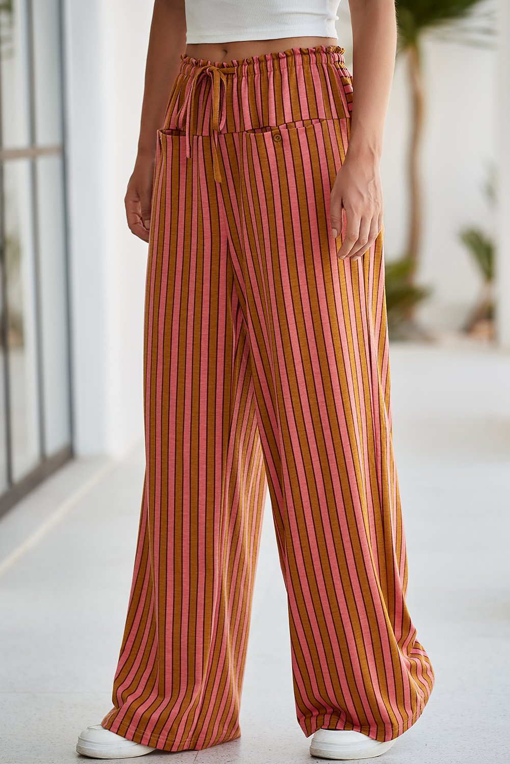 Stripe Wide Leg Pants - Image 8