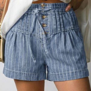 Harbor Stripe Denim Shorts