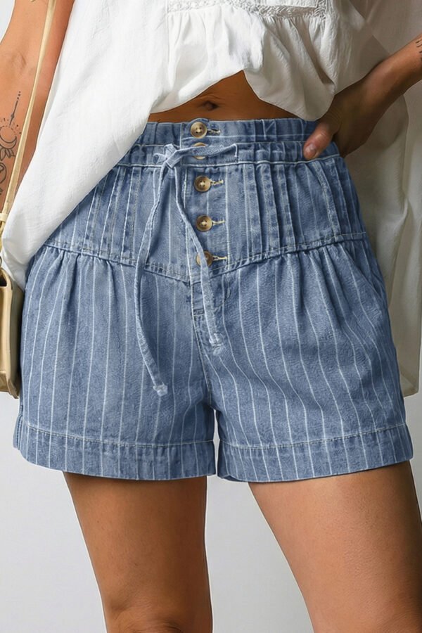 Harbor Stripe Denim Shorts