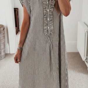 Black Stripe Long Dress