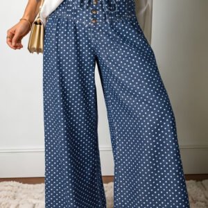 Polka Dot Wide Leg Jeans
