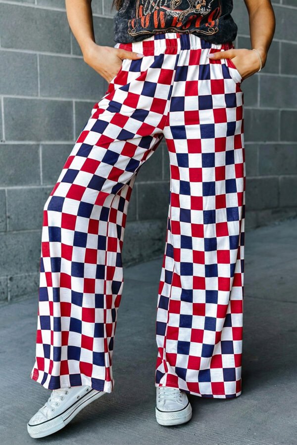 Americana Check Wide-Leg Pants