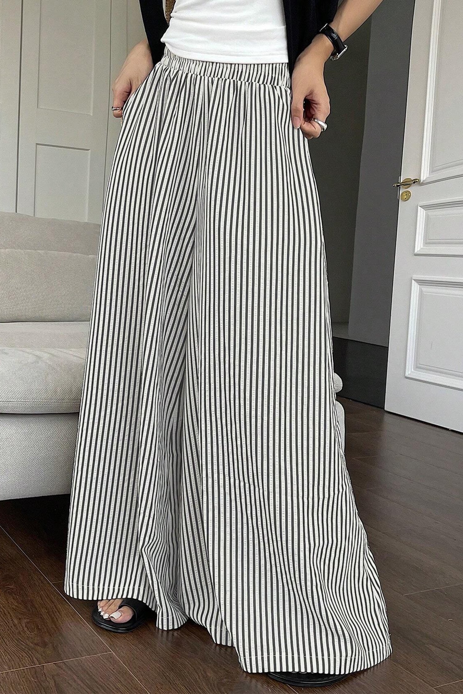 Harbor Stripe Wide-Leg Pants - Image 5