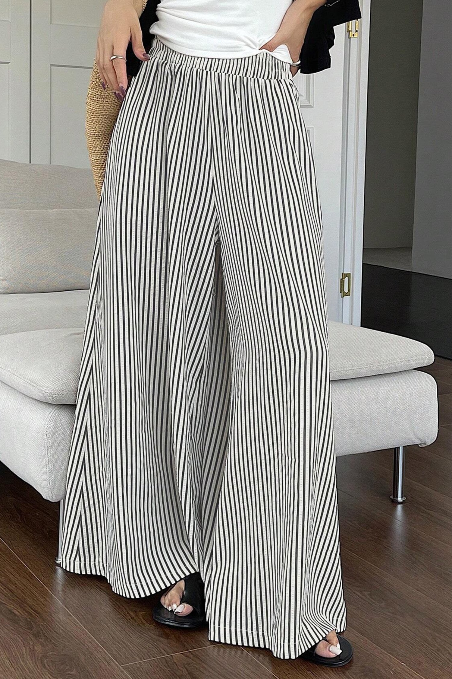 Harbor Stripe Wide-Leg Pants - Image 4