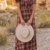 Red Plaid Knot Midi Dress