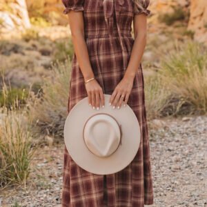 Red Plaid Knot Midi Dress