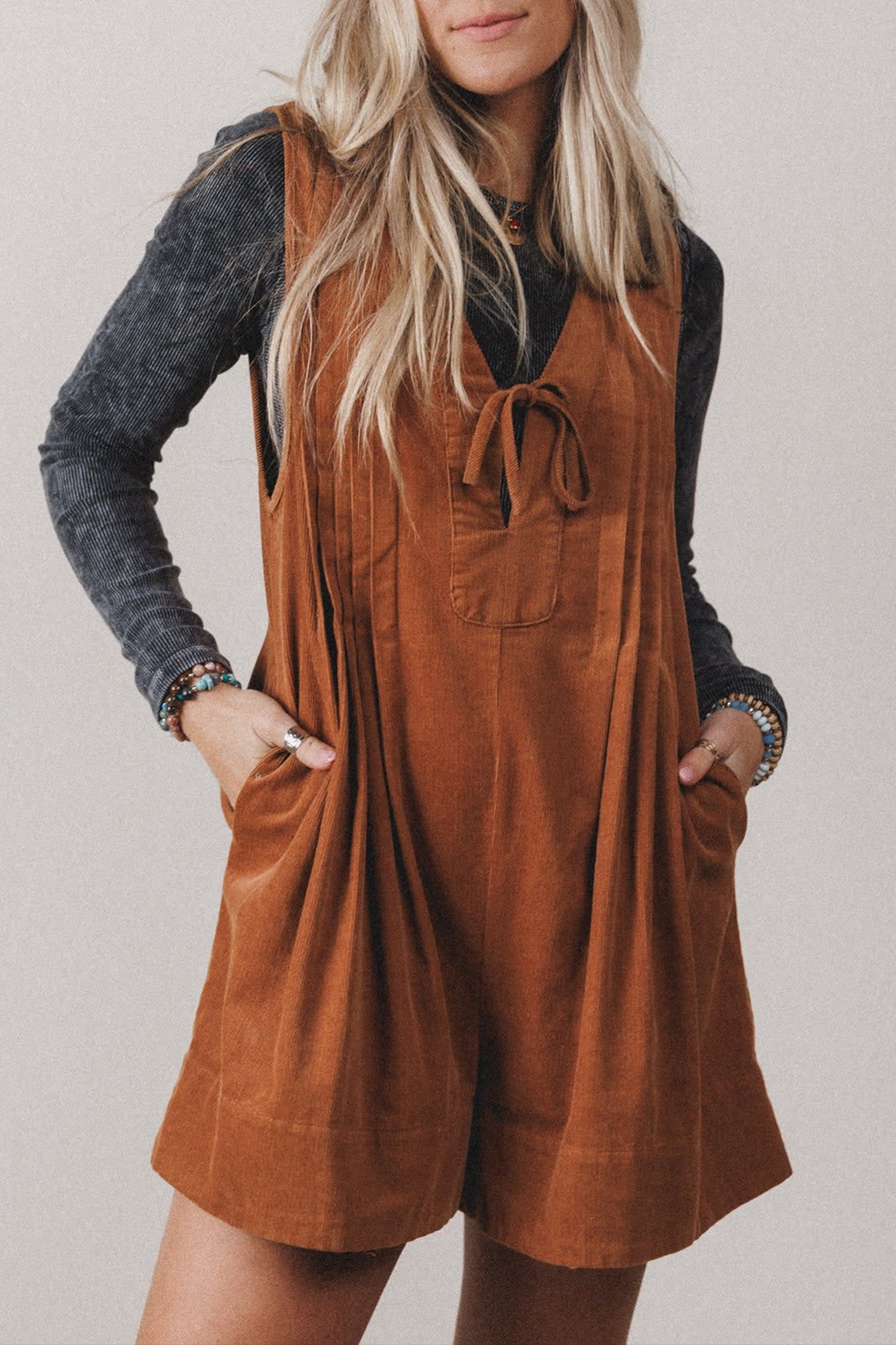 Cinnamon Corduroy Romper - Image 4