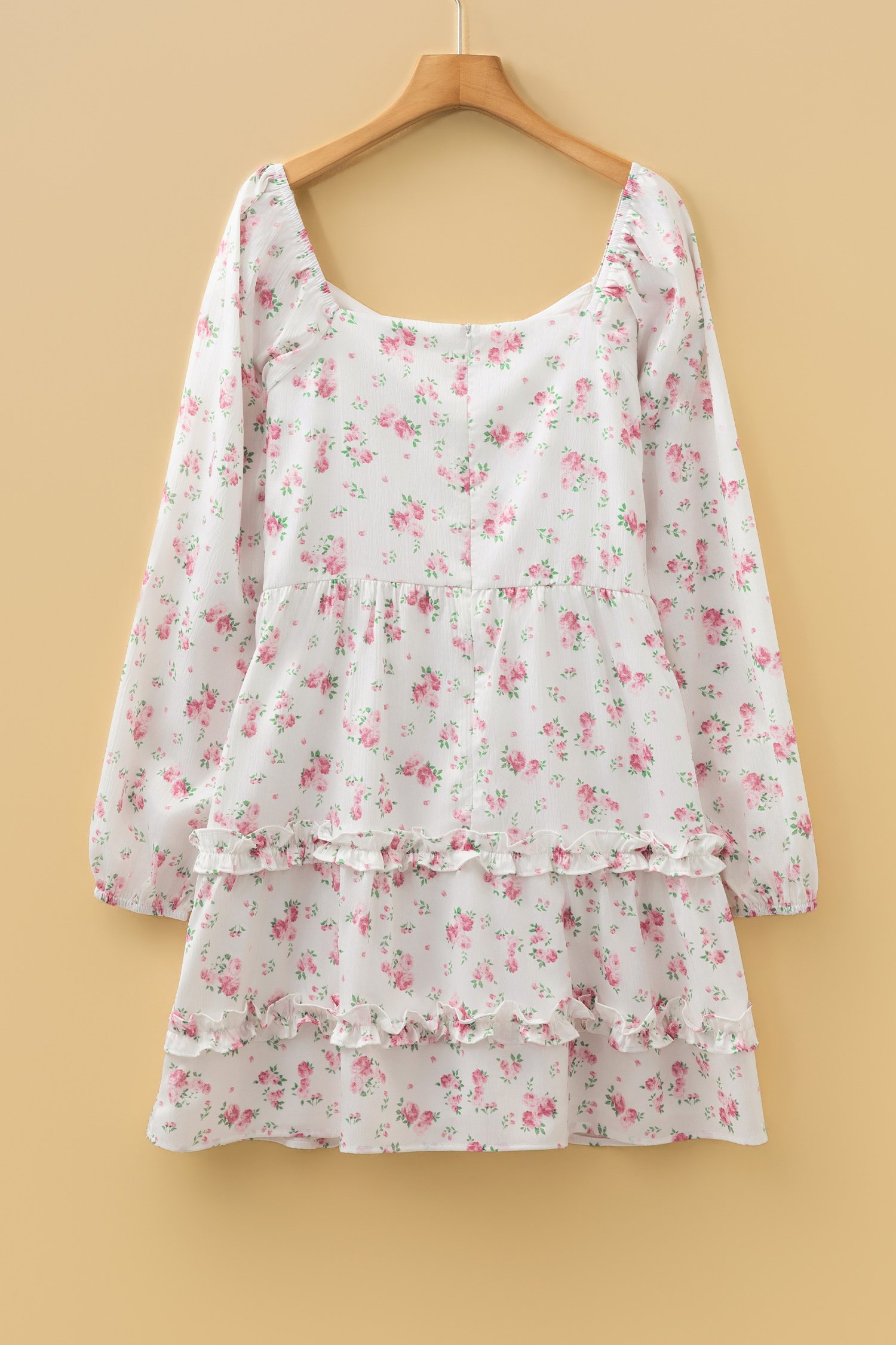 Pink Floral Flared Mini Dress - Image 10
