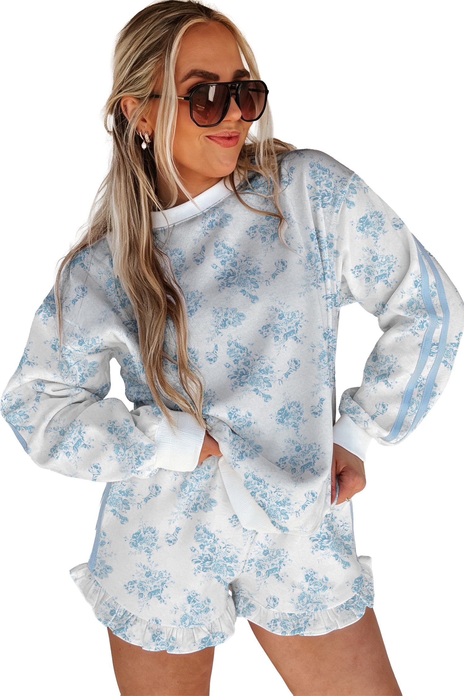 Blue Floral Ruffle Set - Image 7