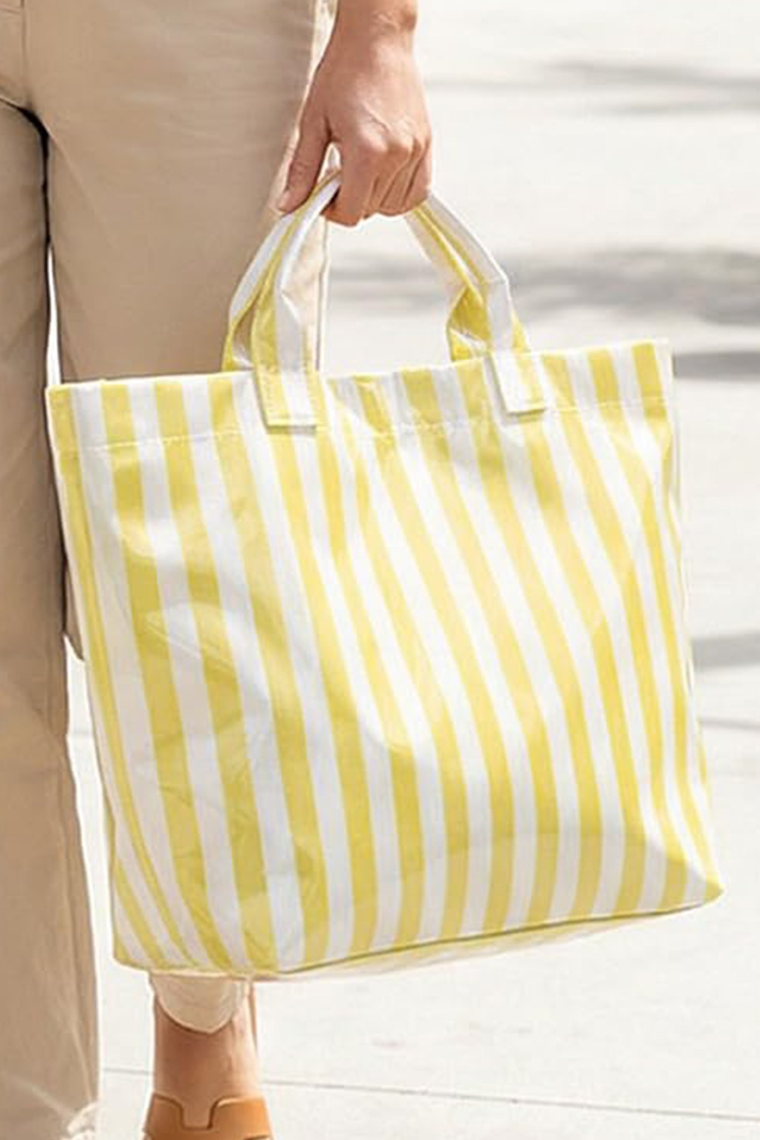 Glossy Striped Vinyl Tote Bag - Image 25