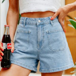 High Rise Denim Shorts