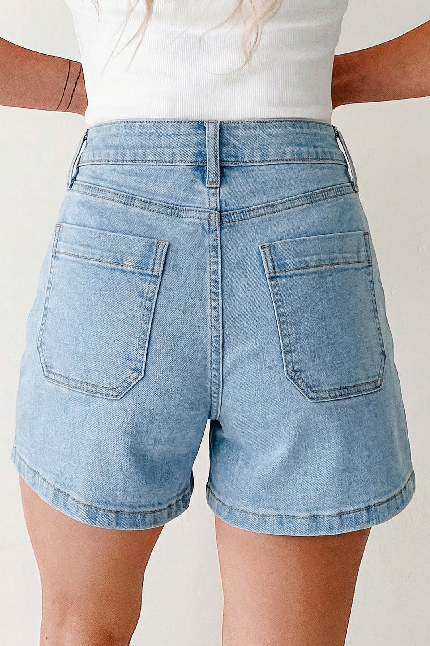 High Rise Denim Shorts - Image 2