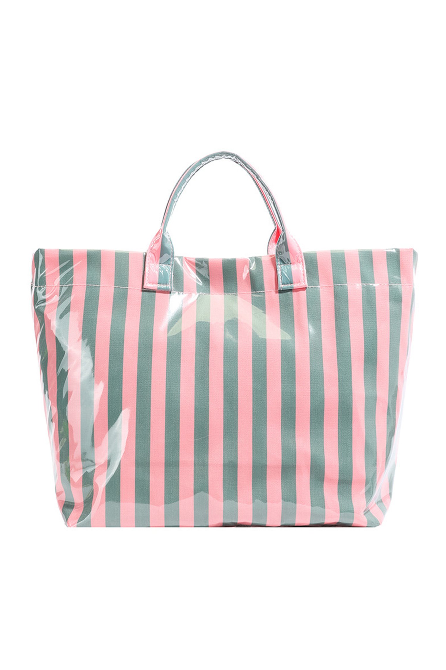 Glossy Striped Vinyl Tote Bag - Image 9