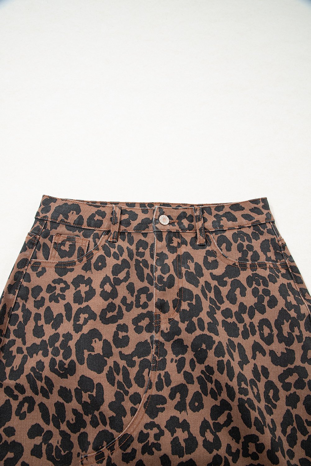 Leopard Denim Maxi Skirt - Image 14