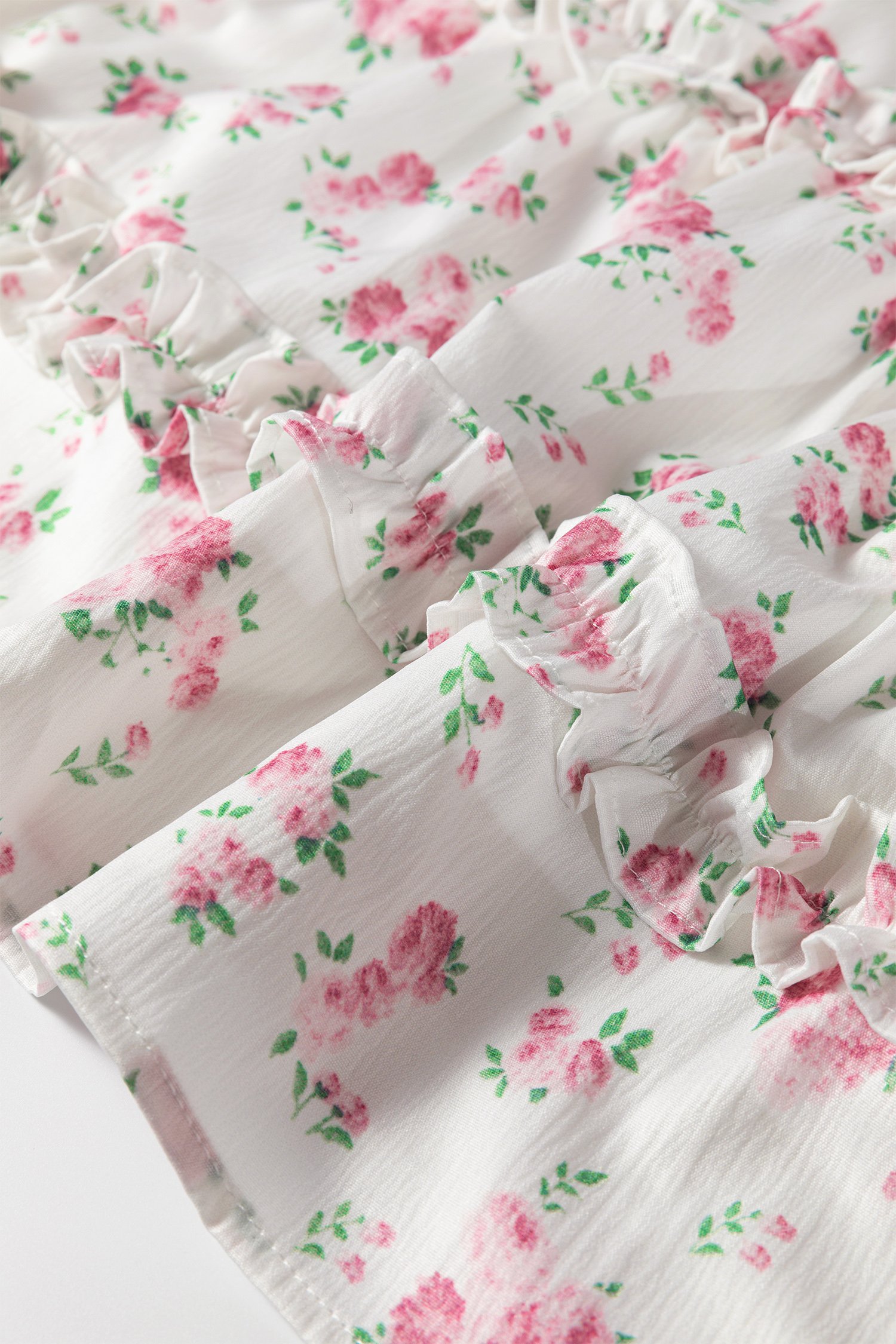 Pink Floral Flared Mini Dress - Image 14