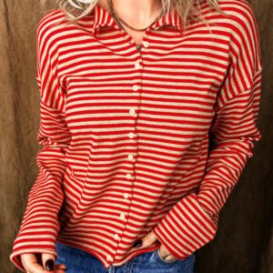Red Stripe Cardigan