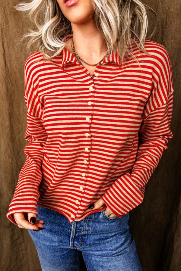 Red Stripe Cardigan