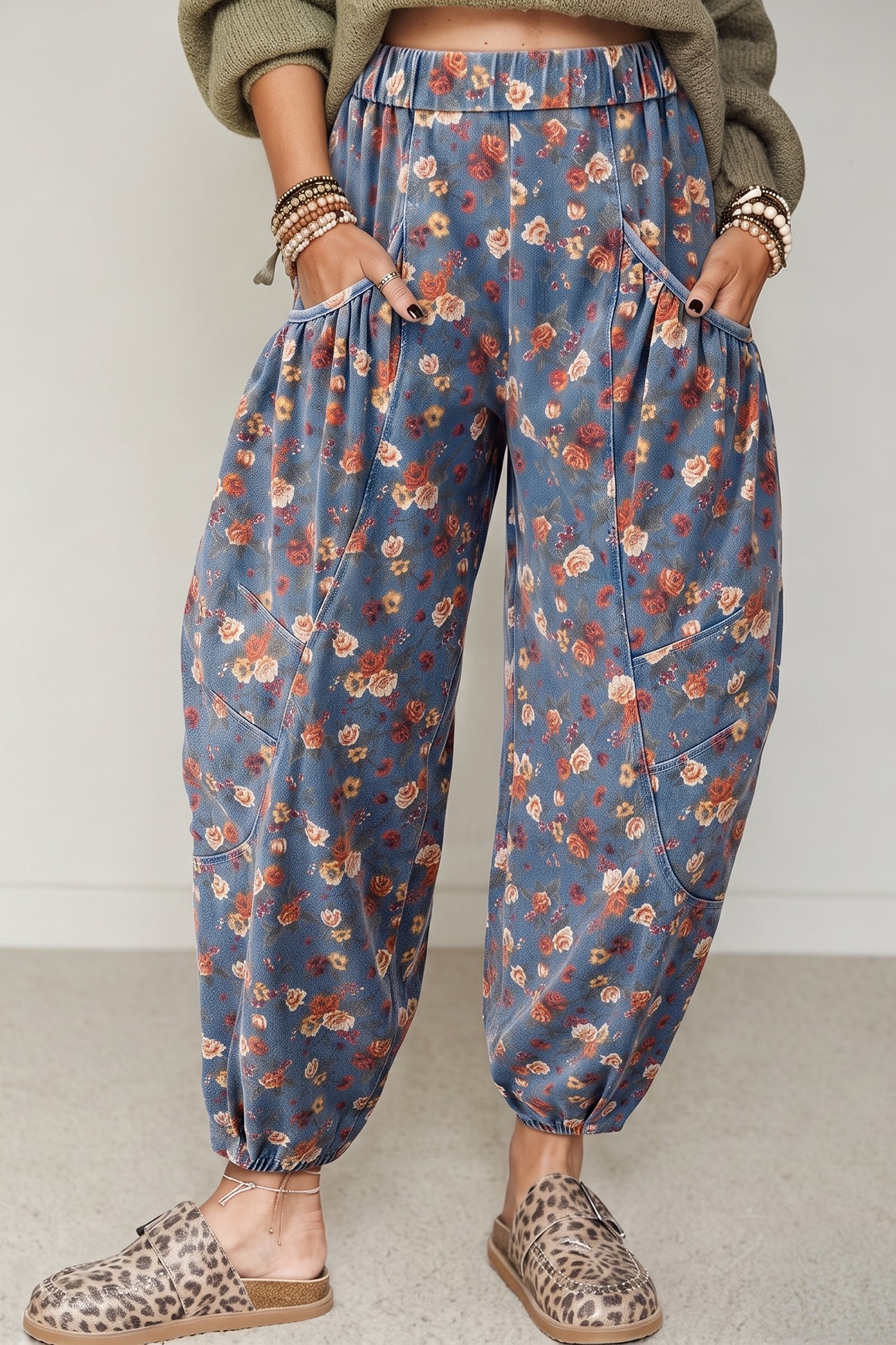 Floral Barrel Jeans