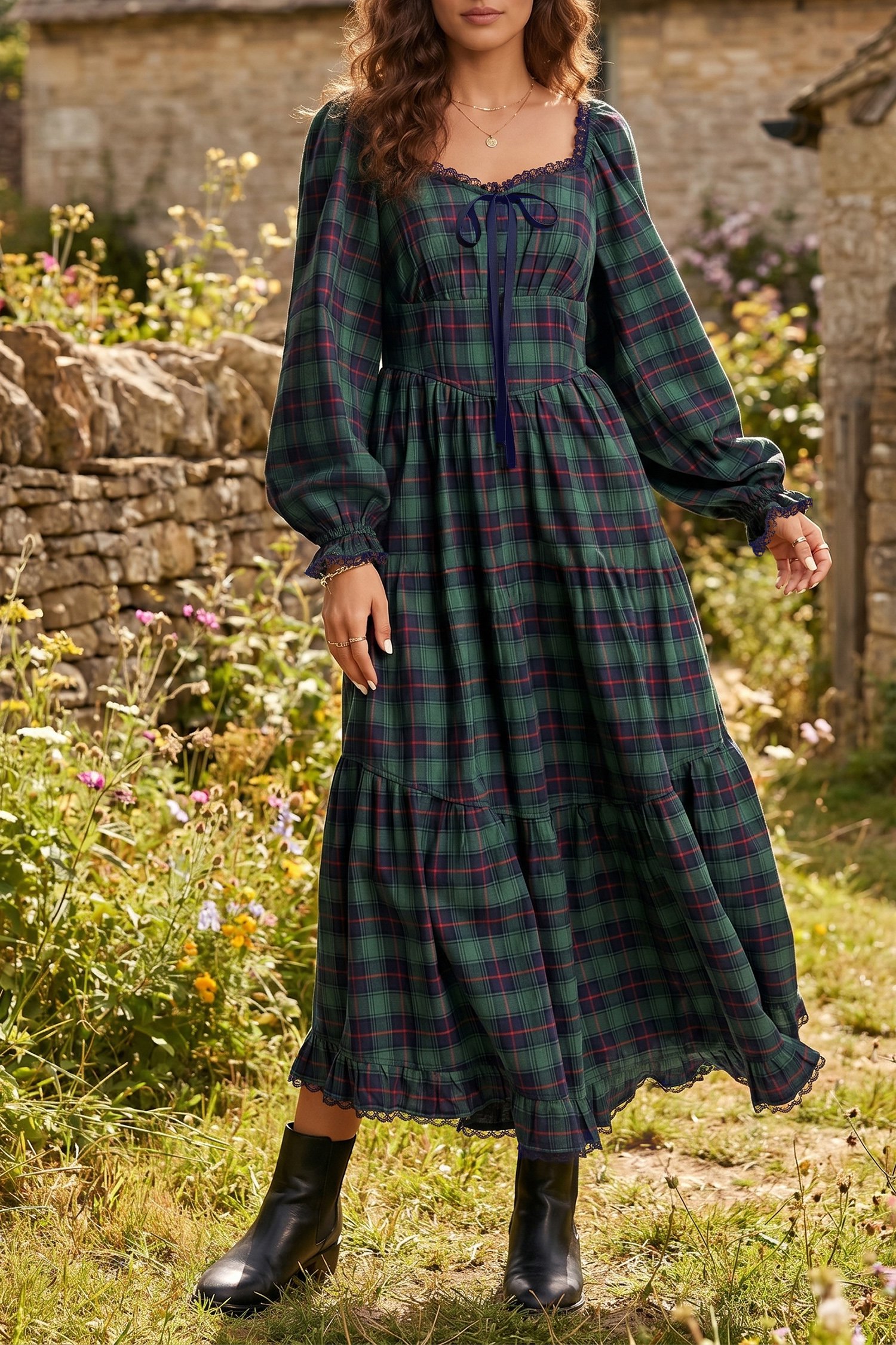 Vintage Plaid Shift Dress