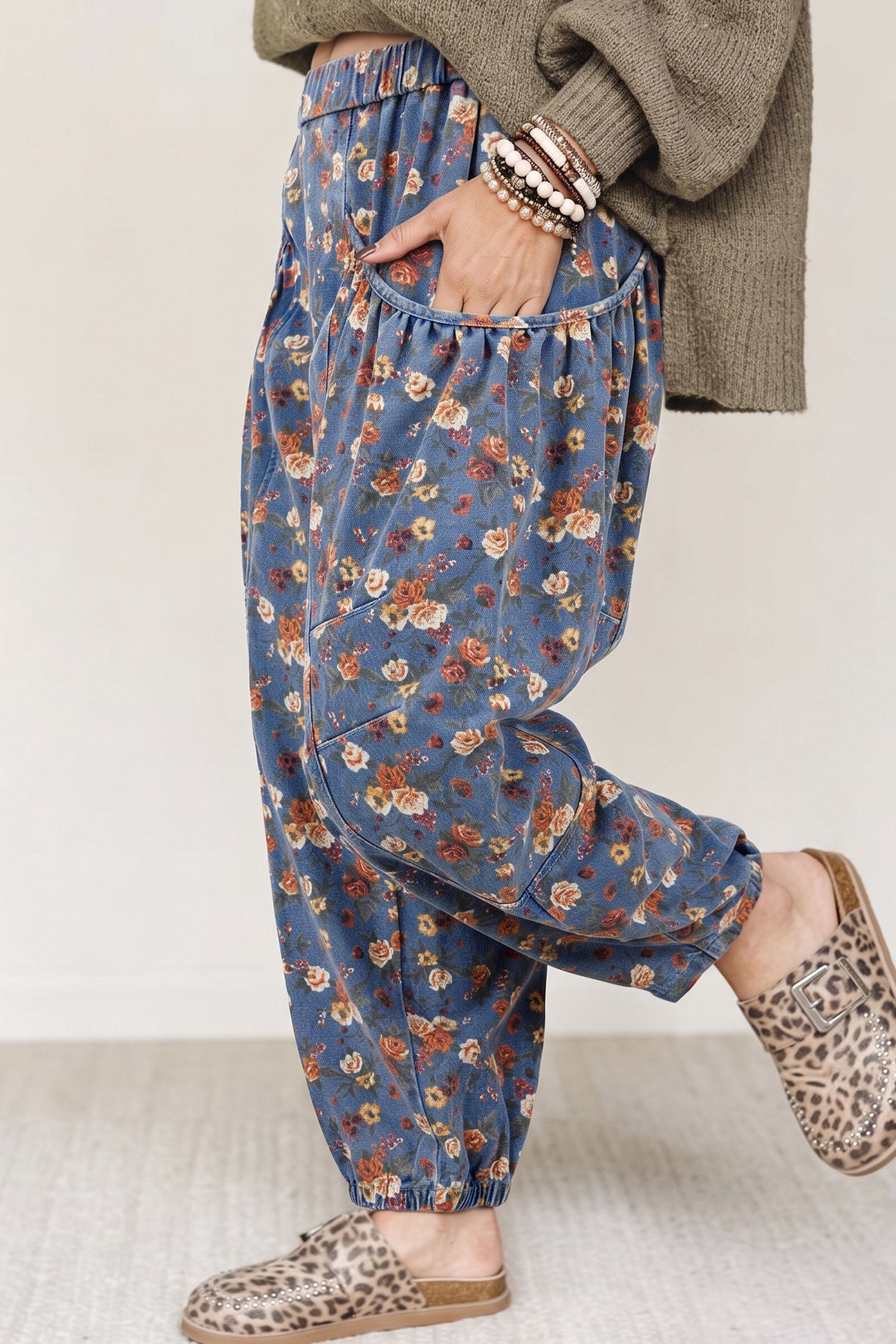 Floral Barrel Jeans - Image 3