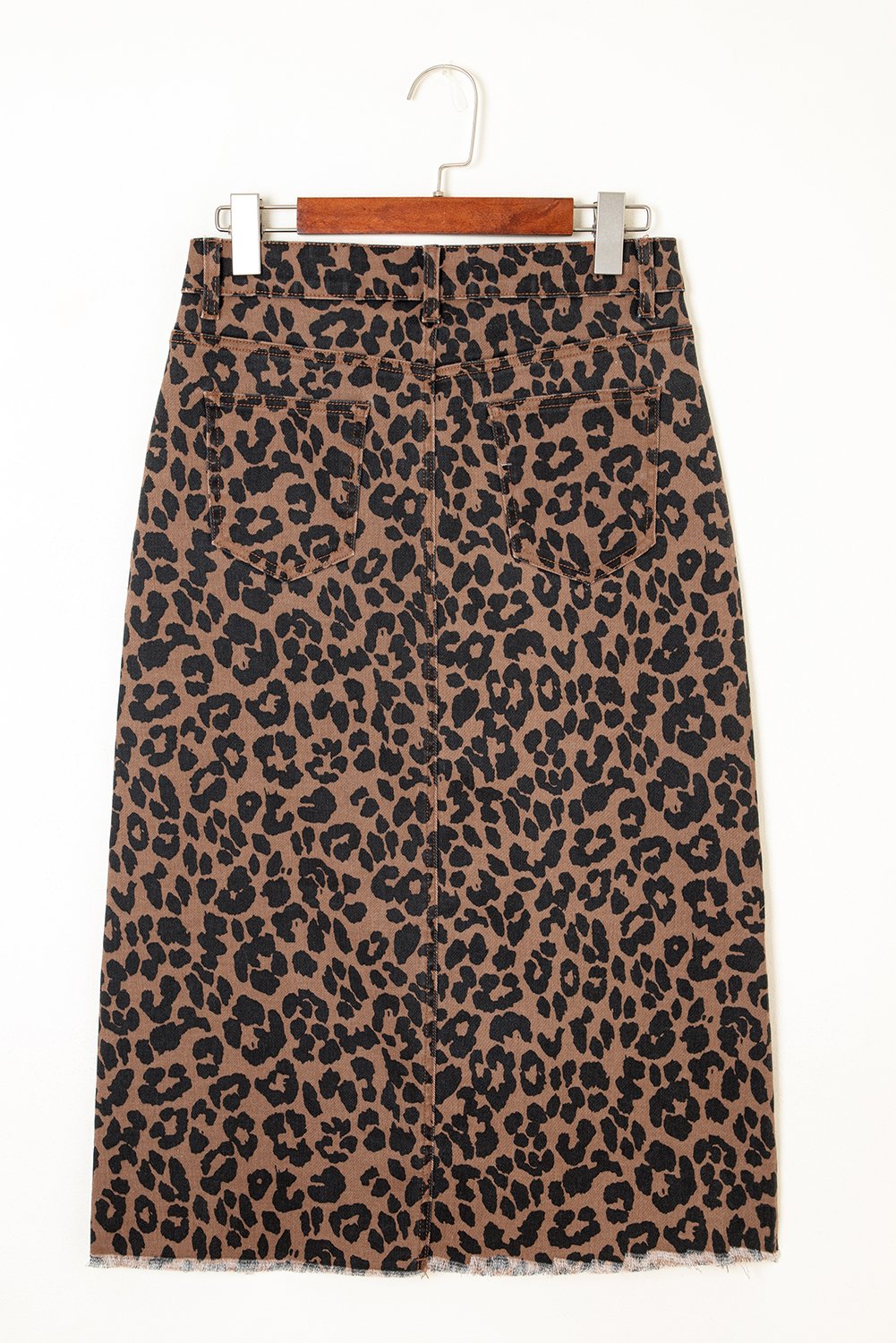 Leopard Denim Maxi Skirt - Image 10