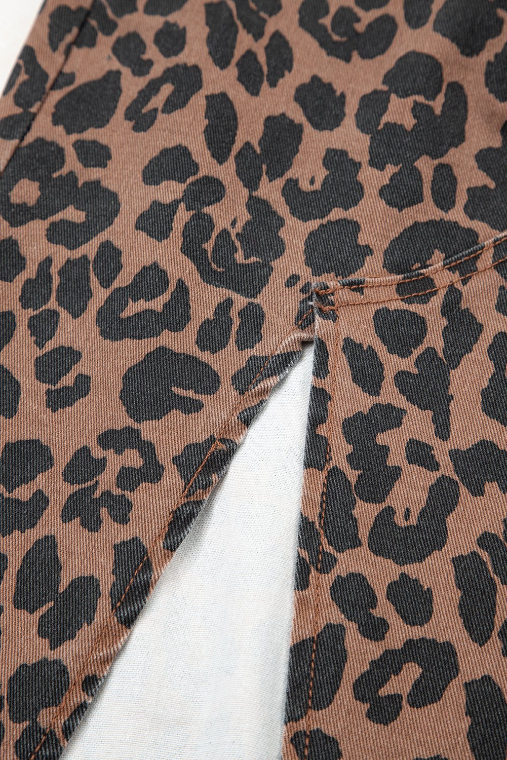 Leopard Denim Maxi Skirt - Image 17